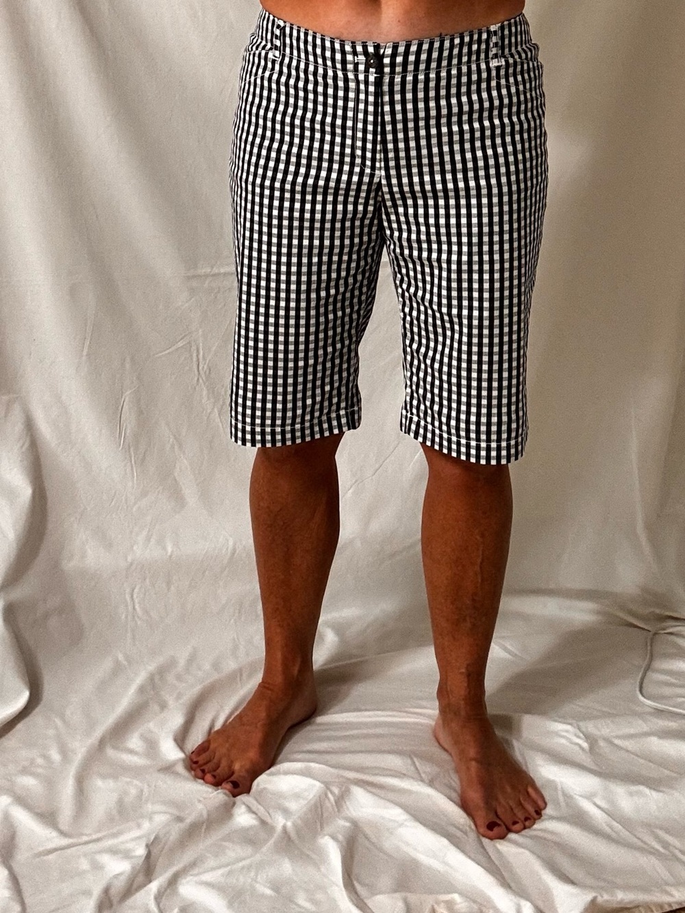 Brooks Brothers black-and-white check shorts